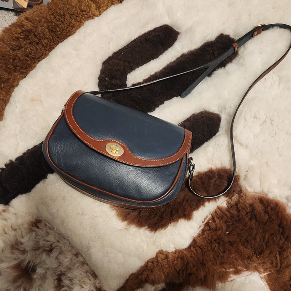 Bally Dark Blue and Brown Crossbody Bag - Picture 1 of 3